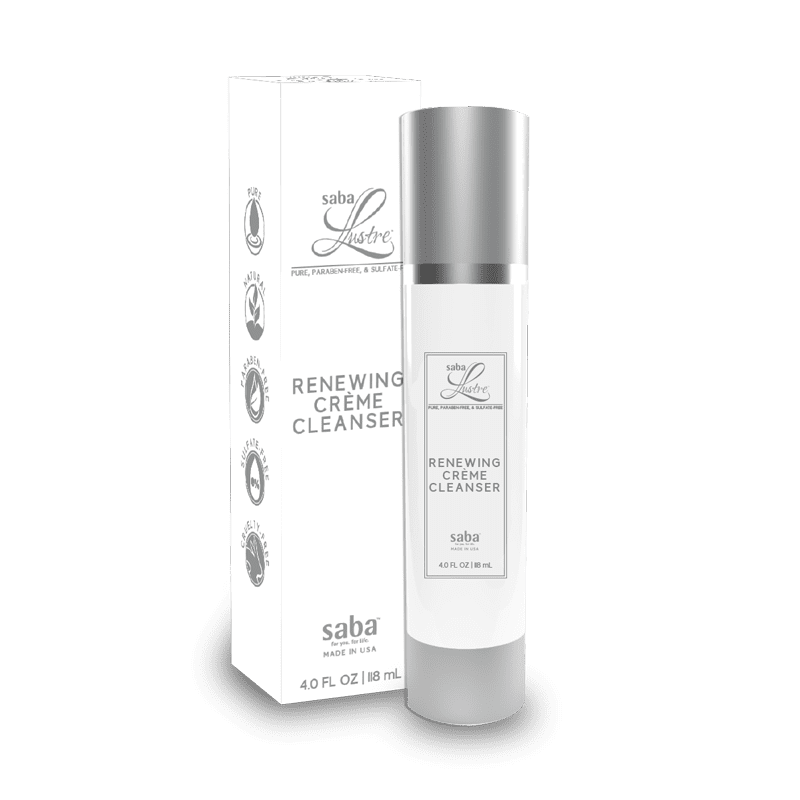 Saba lustre 4 oz white airless bottle silver renewing creme cleanser 800x800 2